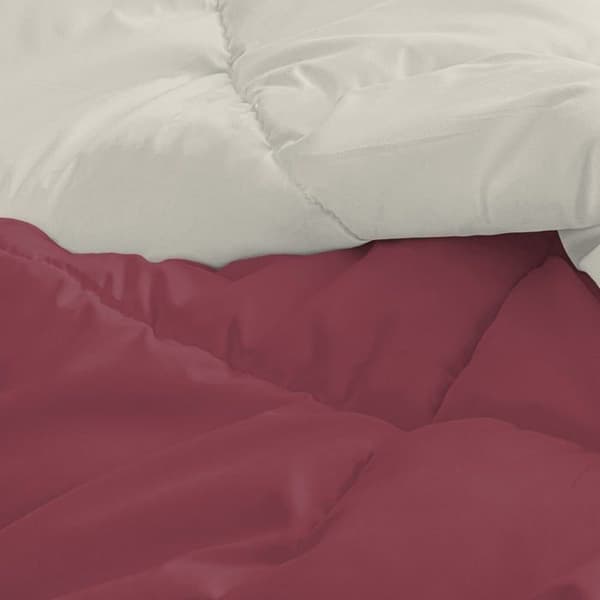 Italienskt sänglinne - B-T-AT-1P-09-bord/panna - MB HOME BASIC Vintertäcke "Atlanta", Bordeaux/Creme, 160x250 cm