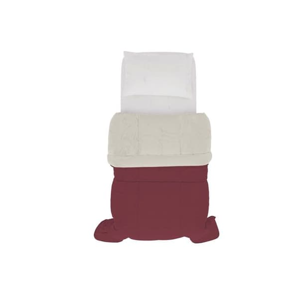 Italienskt sänglinne - B-T-AT-1P-09-bord/panna - MB HOME BASIC Vintertäcke "Atlanta", Bordeaux/Creme, 160x250 cm