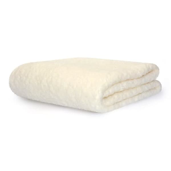 Djurfilt - SNUG-RUG - Sherpa Fleece Pläd - Mjuk och varm - 120 x 88 cm - Crème
