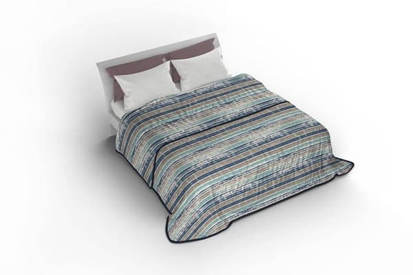 Italienskt sänglinne - Q-BASIC- väggmålningar 2P - Tryckt quiltat sommartäcke, mikrofiber, väggmålningar, 2 platser