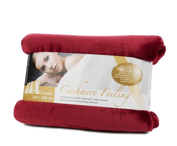 Gözze - 40128-37-220240 - Gozze - Premium Cashmere-känsla mysig filt, 500 g/m, 220 x 240 cm - Röd