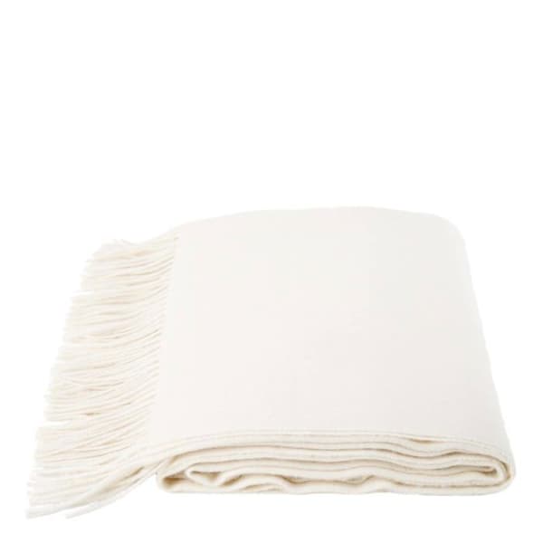'zoepritz sedan 1828' - 500050-010-130x200 - 100 % vanlig alpackaullfilt med fransar 130 x 200 cm 010 Benvit