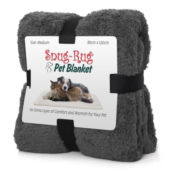Täcke - Snug Rug - Sherpa fleece - Mjuk och varm - Storlek M 120x88cm - Grå