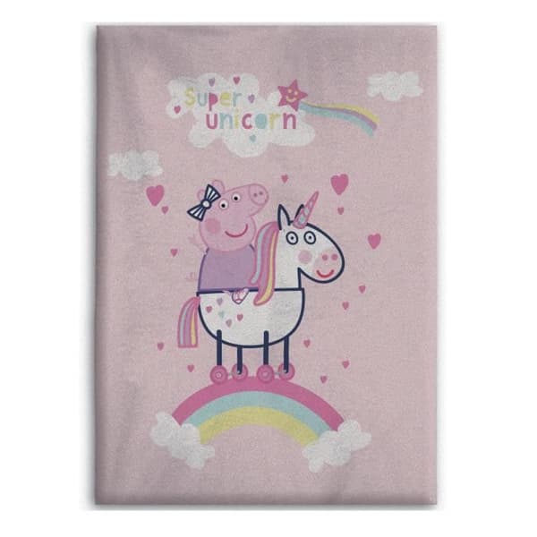 Peppa Pig Unicorn fleecefilt 100 x 140 cm rosa