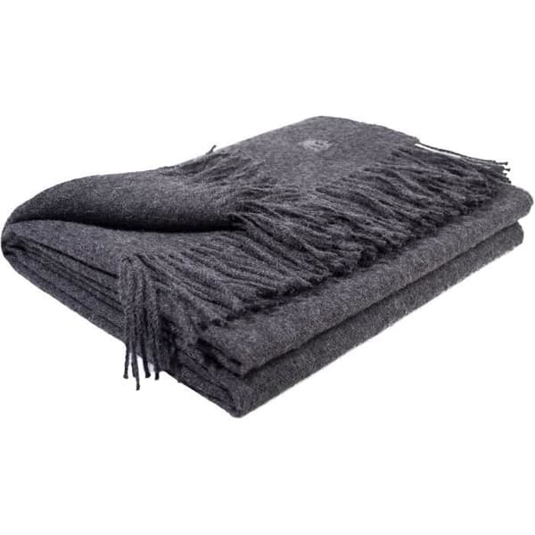 Täckning - Zoeppritz - 100% Alpakaull - Antracit - 130 x 200 cm - Fransar