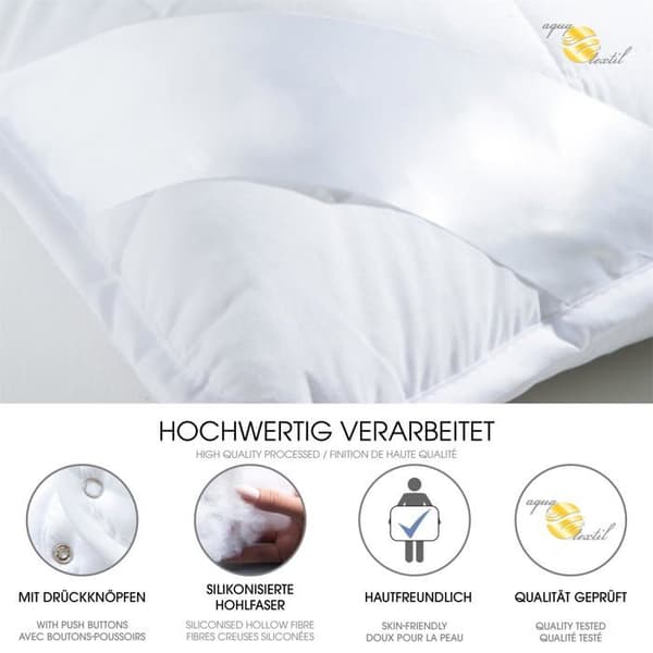 Aqua-textil - 1001419 - 4 Seasons Täcke 150x220cm Knäppta filtar Vinterset 950g Sommar 750g Luftkonditionering Oeko-TEX