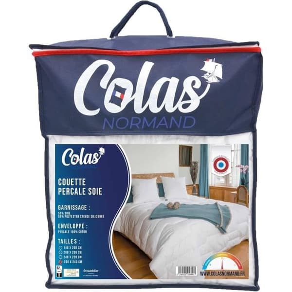 Couette - COLAS NORMAND - Percale Soie - 260x240 cm - Tempérée - Fransk tillverkning
