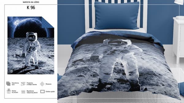 Sengetæppe til unge 170x210 Nasa Space