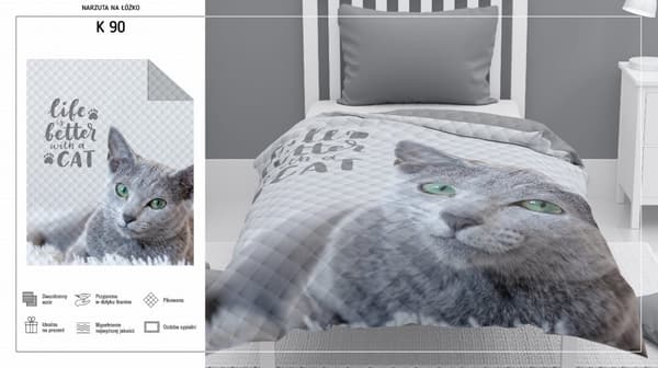 Sengetæppe til børn 170x210 Britisk kat