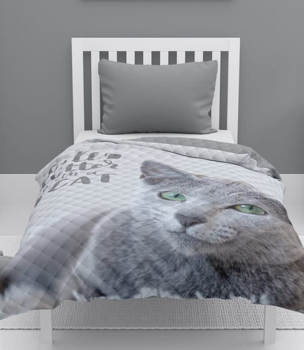 Sengetæppe til børn 170x210 Britisk kat