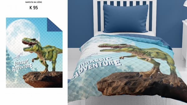Sengetæppe til børn 170x210 T-Rex Dinosaur