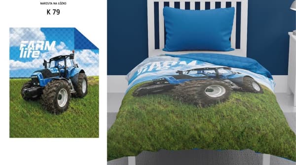 Sengetæppe til børn Traktor 170x210