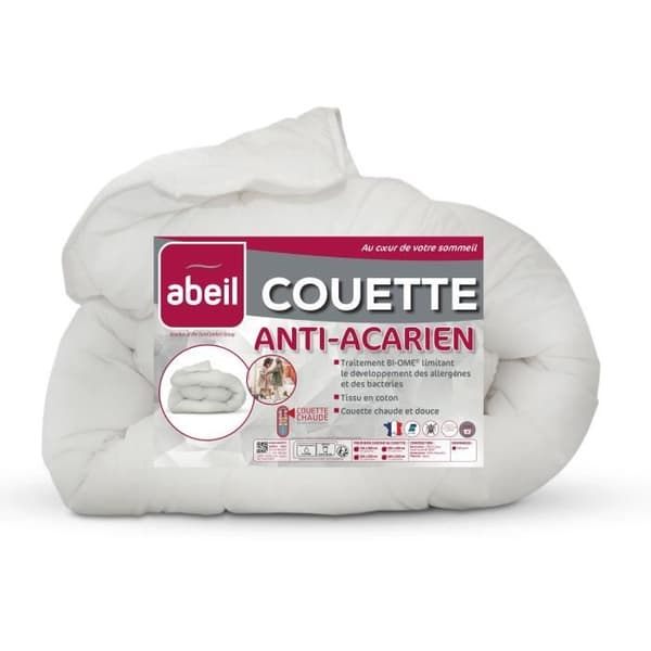 Anti-dammkvalster-täcke - 220 x 240 cm - Varmt - 400 g/m² 2 personer - Vitt - ABEIL