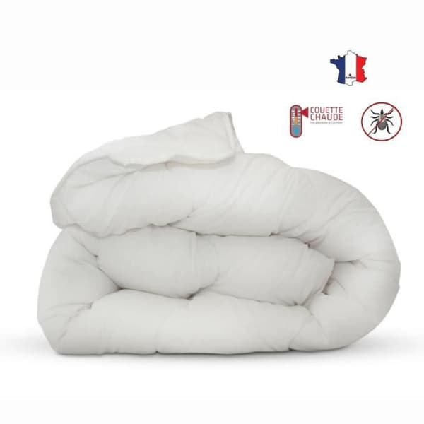 Anti-dammkvalster-täcke - 220 x 240 cm - Varmt - 400 g/m² 2 personer - Vitt - ABEIL