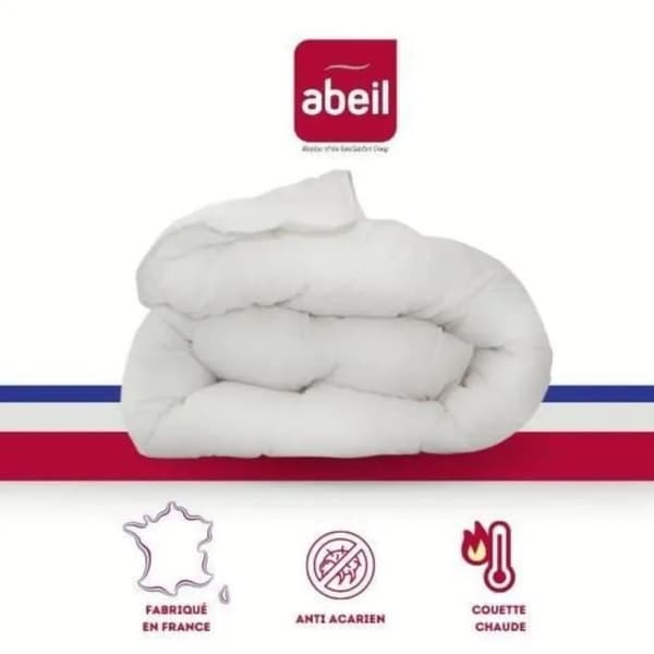 Anti-dammkvalster-täcke - 220 x 240 cm - Varmt - 400 g/m² 2 personer - Vitt - ABEIL