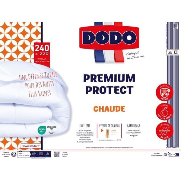 DODO - Varmt täcke 350gr/m² - PREMIUM PROTECT - 220 x 240 cm
