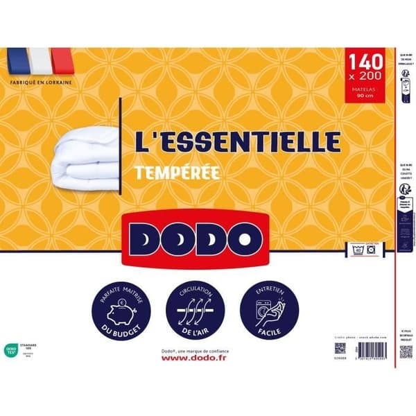 DODO Mellanstort Täcke - L'ESSENTIELLE - 140x200cm - 100% Polyester VOLUPT'AIR 250gr/m²