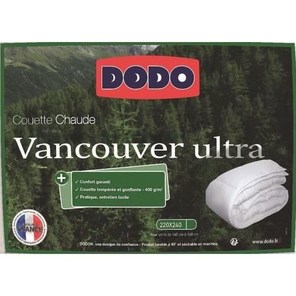 Vancouver Ultra Temperate Duvet - 220 x 240 cm - 300gr/m² - Vit - DODO