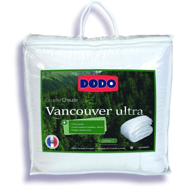 Vancouver Ultra Temperate Duvet - 220 x 240 cm - 300gr/m² - Vit - DODO