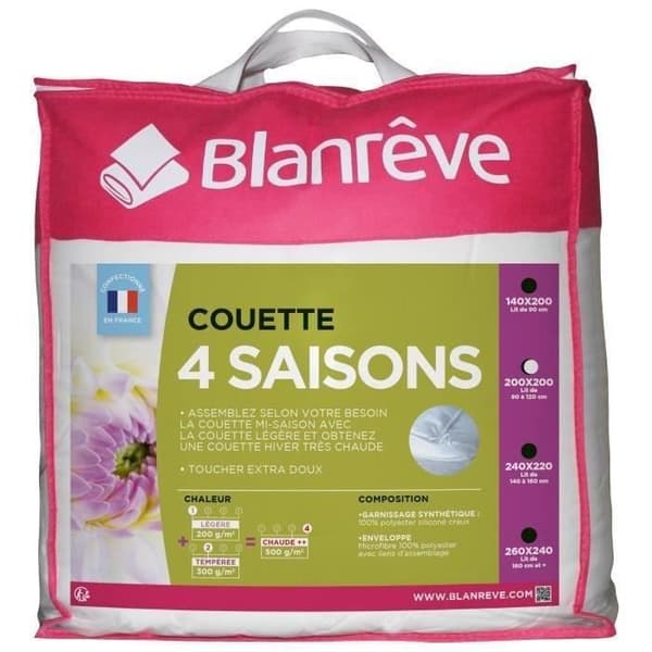 BLANREVE 4 säsonger påslakan - 200 x 200 cm - Vit