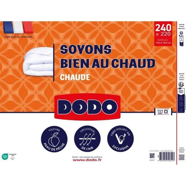 DODO - Dynebetræk - Varm - 220 x 240 - 400 g/m² - VOLUPT'AIR - Hvid