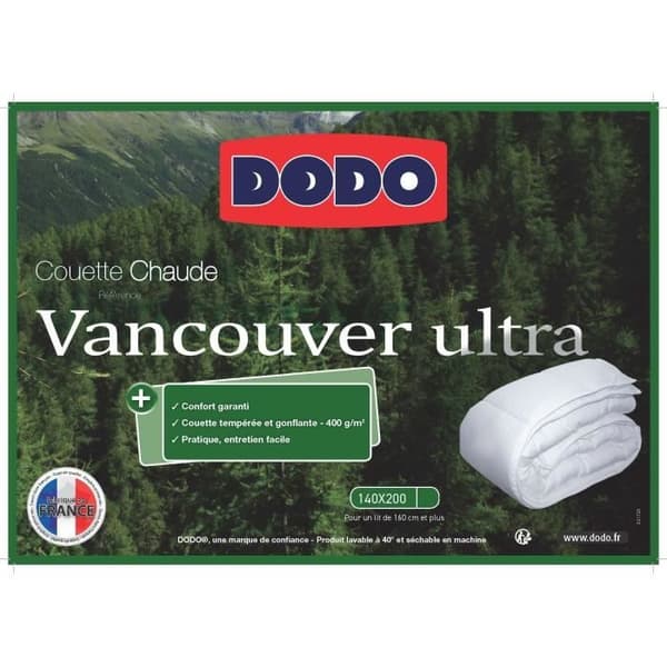 Dodo Vancouver täcke - 140x200 cm - ultra - tillverkat i Frankrike