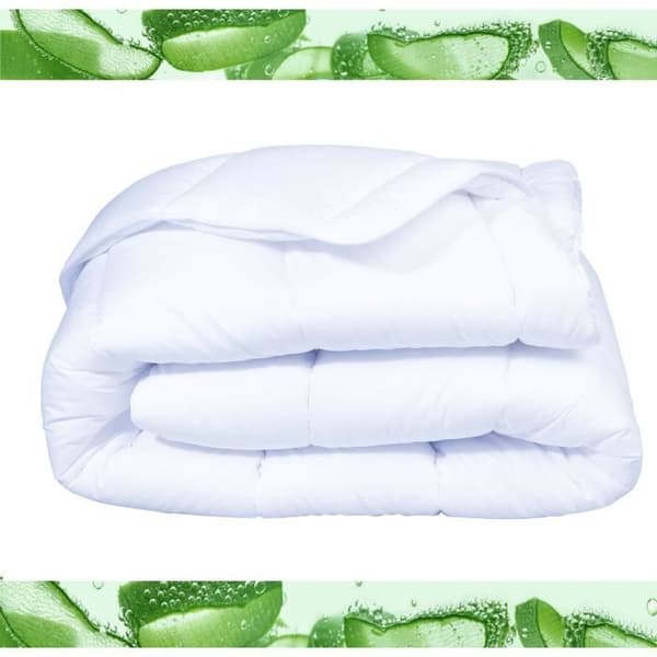 Täcke 140x200 cm DODO Aloe - Tempererad - 300g/m² - Enkeltäcke - Mjukt och bekvämt - Vitt