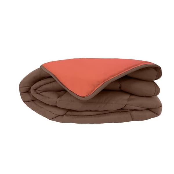 Dynebetræk i mikrofiber 400 g/m² CALGARY Chokolade & Koral 220x240cm