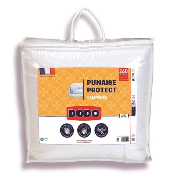 DODO tempereret dyne 240x260 cm - 2 personer - Insekt- og midebeskyttelse - 300 g/m² - Hvid - Lavet i Frankrig