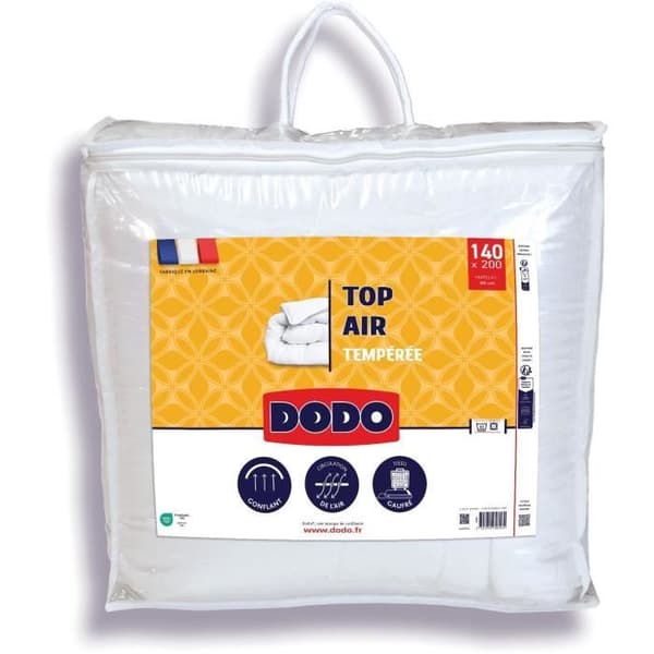 Mellanvikt täcke - DODO - TOP AIR - 140 x 200 cm - 300 g/m² - Vit