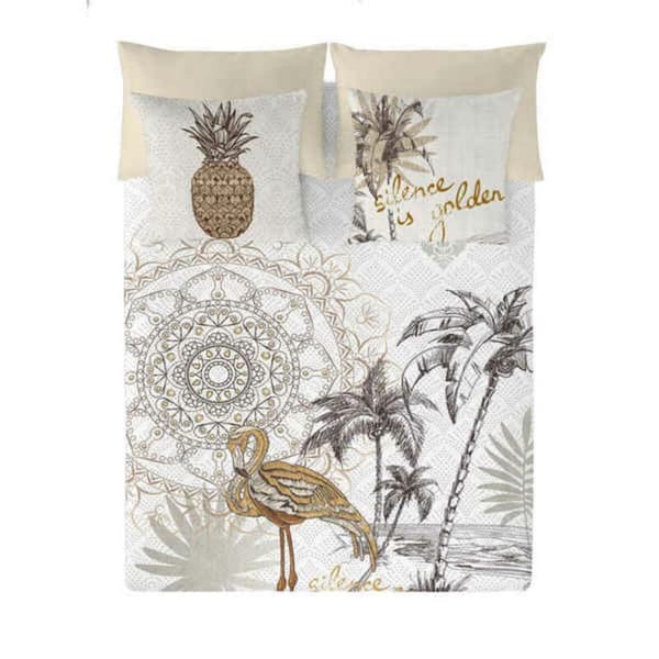 Påslakan Naturals Golden - UK king size-säng (240 x 220 cm)