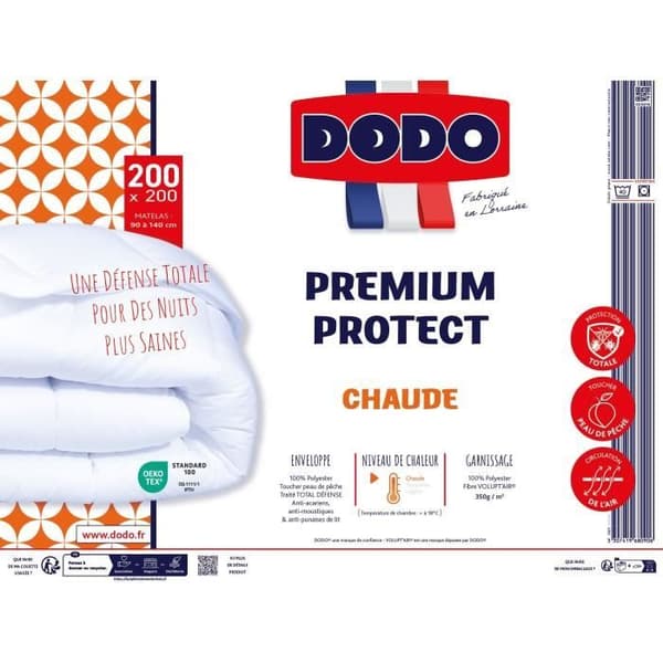 DODO - Varmt lakan 350gr/m² - PREMIUM PROTECT - 200 x 200 cm