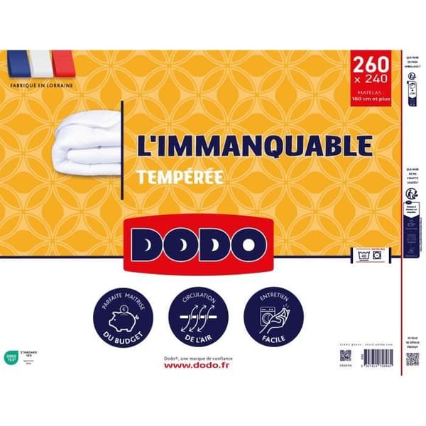 DODO - Tempererad överkast 250G/m² - DET OUNDVIKLIGA - 240 x 260 cm - Vit