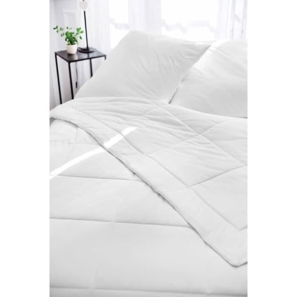 TOISON D'OR - Silkydor tempererat täcke (280g/m²) - 240x260cm - Tempererad värme - Bomull och mullbärssilke - 2 personer - Vit