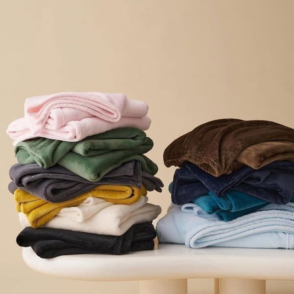 Fleecepläd - WAVVE - mjukt, varmt och andningsbart microfiber - 240x220 cm - Turkos
