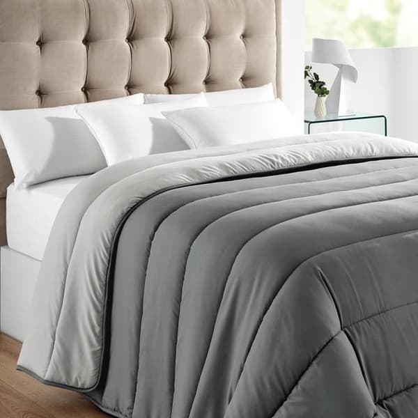 Tvåfärgat fibertäcke 300g/m² Grå - PIKOLIN HOME - 180x220cm