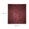 Miniatyrbild 3 av 5: Relaxdays Stor mjuk fleecefilt gosig 200 x 220 cm tvättbar 30 °C i polyester, bordeaux