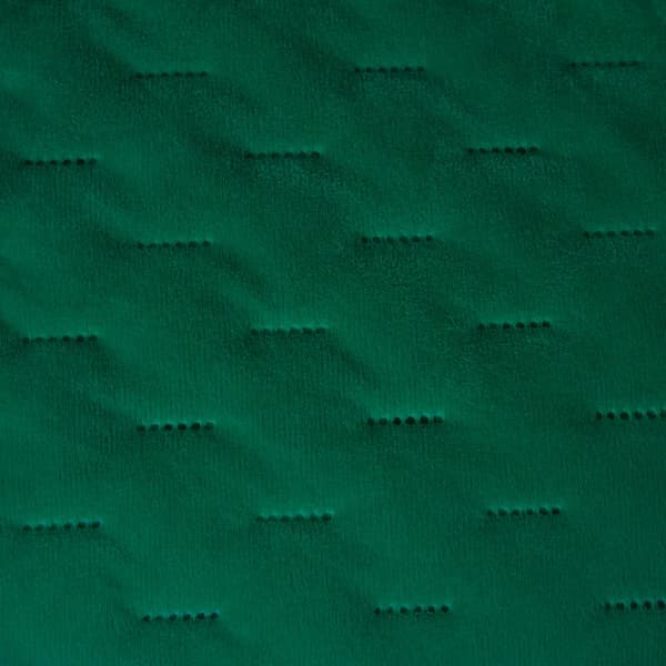 Elegant sengetæppe 220x200 cm med grøn kantbånd