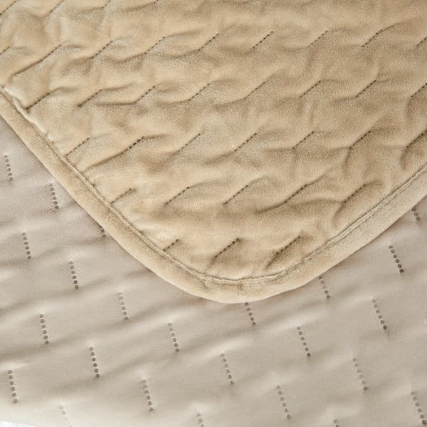 Elegant överkast 220x200 cm med beige kantband