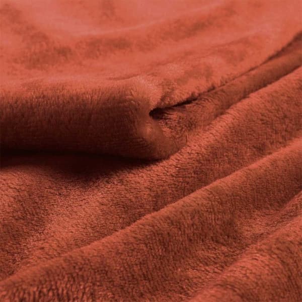 PLÄD 125 x 150 CM PLAIN FLANNEL FLANOU TERRACOTTA