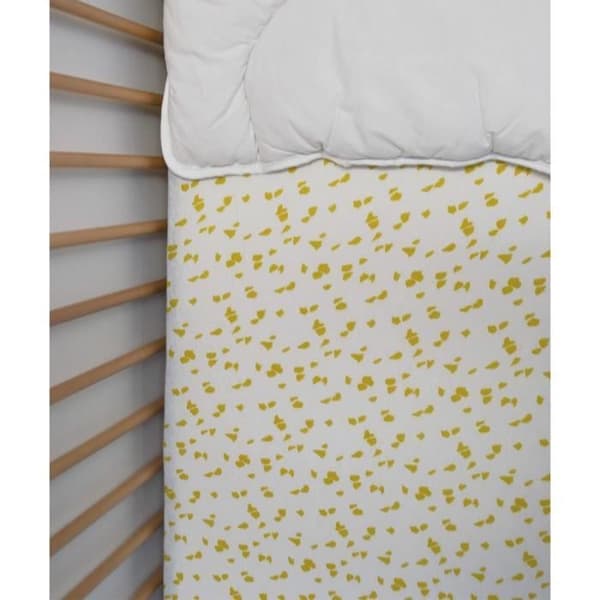 Barnlakan i jersey med Savannah-tryck, gult, 70x140 cm