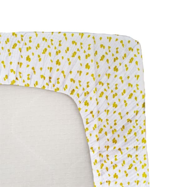 Barnlakan i jersey med Savannah-tryck, gult, 70x140 cm