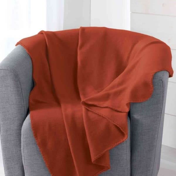 Rutad terracotta Milou 125x150 cm - Mjukhet inomhus - Orange - Syntetisk - Rektangulär