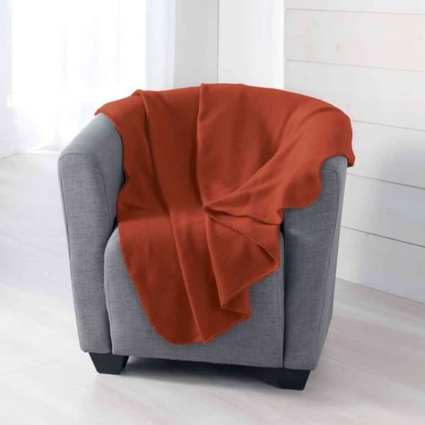 Rutad terracotta Milou 125x150 cm - Mjukhet inomhus - Orange - Syntetisk - Rektangulär