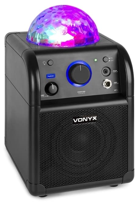 Vonyx SBS50B BT, Karaokemaskin Partyhögtalare, LED, svart
