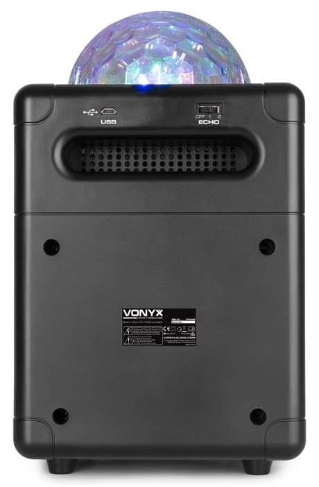 Vonyx SBS50B BT, Karaokemaskin Partyhögtalare, LED, svart