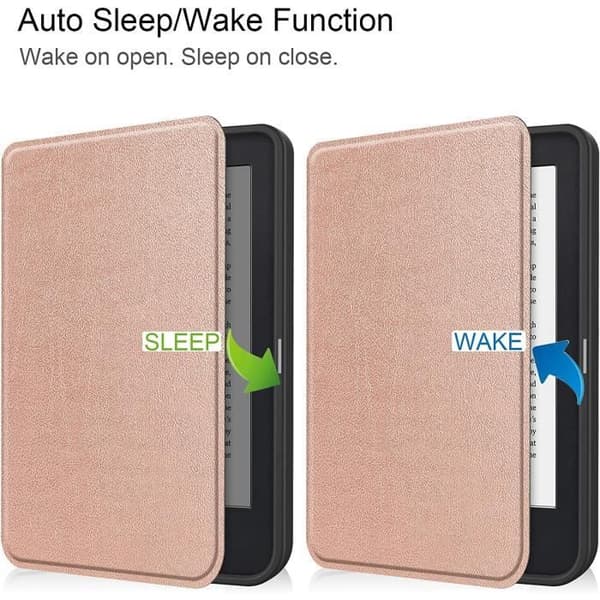 Fodral för Kobo Clara 2E Rose Gold Skyddsöverdrag för Kobo Clara 2e - Tolino Shine 4 2022 Magnetic Cover Auto Wake-Sleep