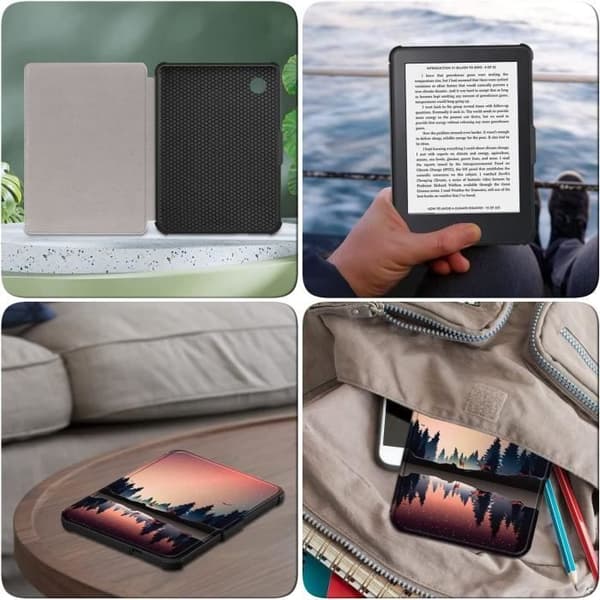 Fodral till Kobo Clara 2E Forest Protective Shell för Kobo Clara 2e - Tolino Shine 4 2022 Magnetic Cover Auto Wake-Sleep