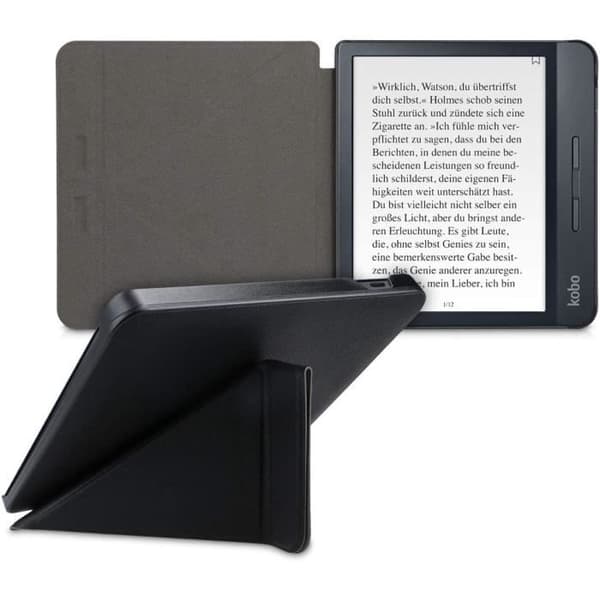 Fodral - Kobo - Libra H2O - Svart - Fällbart stativ - Auto Sleep/Wake