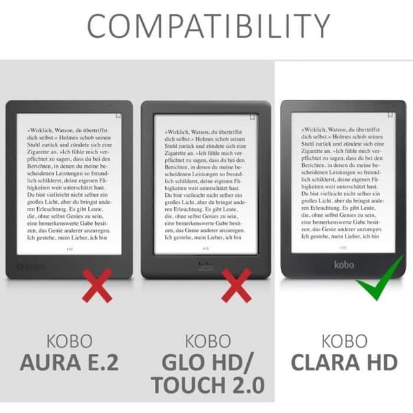 Kobo Clara HD Clara HD Stand Fodral - Svart Vit Little Love - Kobo Clara HD Fodral med Auto Sleep/Wake